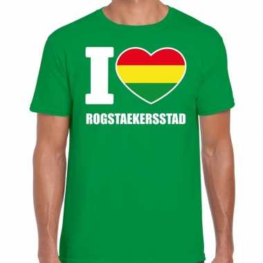 Carnaval i love rogstaekersstad t-shirt groen voor heren