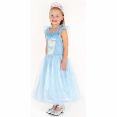 Carnaval verkleedkleding prinses blauw meisjes