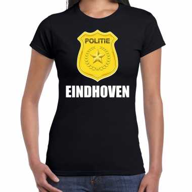 Politie embleem eindhoven carnaval verkleed t-shirt zwart voor dames
