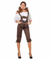 Carnaval bruine luxe dames lederhose