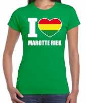 Carnaval i love marotte riek t shirt groen voor dames