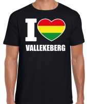Carnaval i love vallekeberg t-shirt zwart voor heren