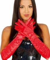 Carnaval satijnen rode gala handschoenen
