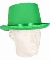 Carnavals luxe hoge hoed groen