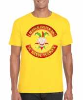 Carnavalsvereniging de harde plasser limburg heren t shirt geel