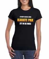 Karatepak zit in de was dames carnaval t shirt zwart