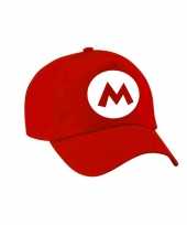 Verkleed pet carnaval pet mario rood voor kinderen